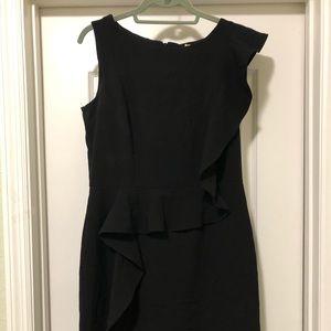 Calvin Klein Black Ruffle Dress Size 10